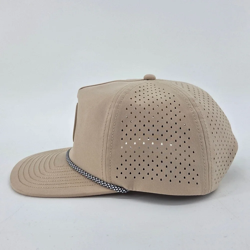 Melin Coronado Hydro Laferty Snapback Hat Tan Sand Steel Rope Trucker Golf Cap
